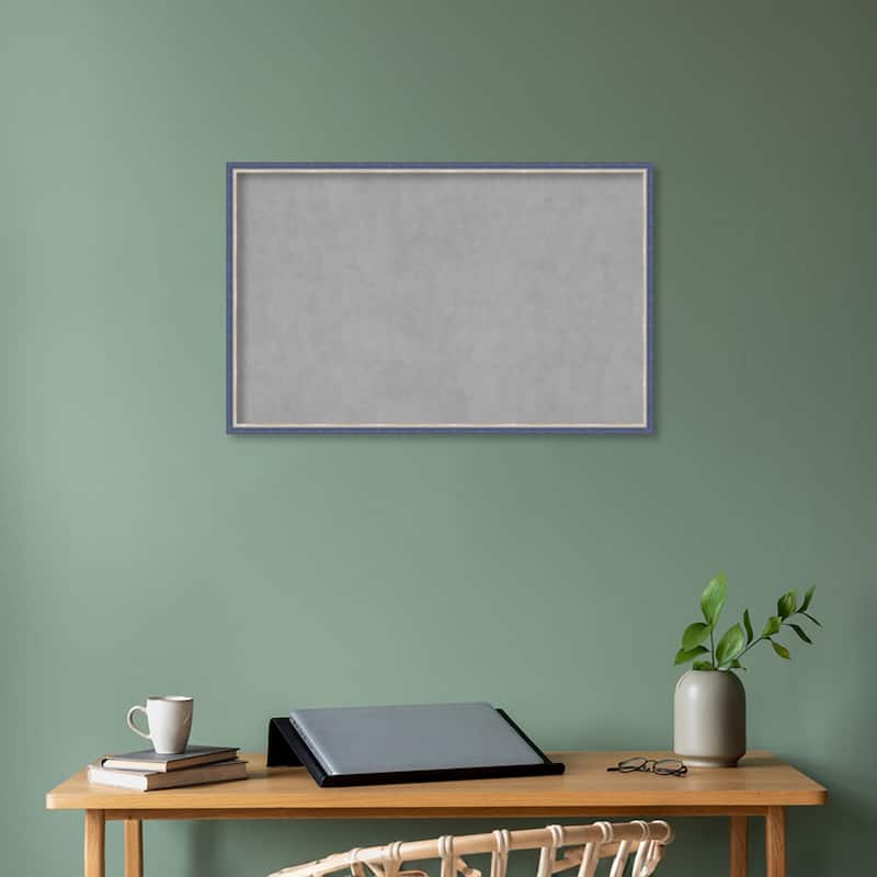 Amanti Art Theo Blue Narrow Framed Magnetic Board