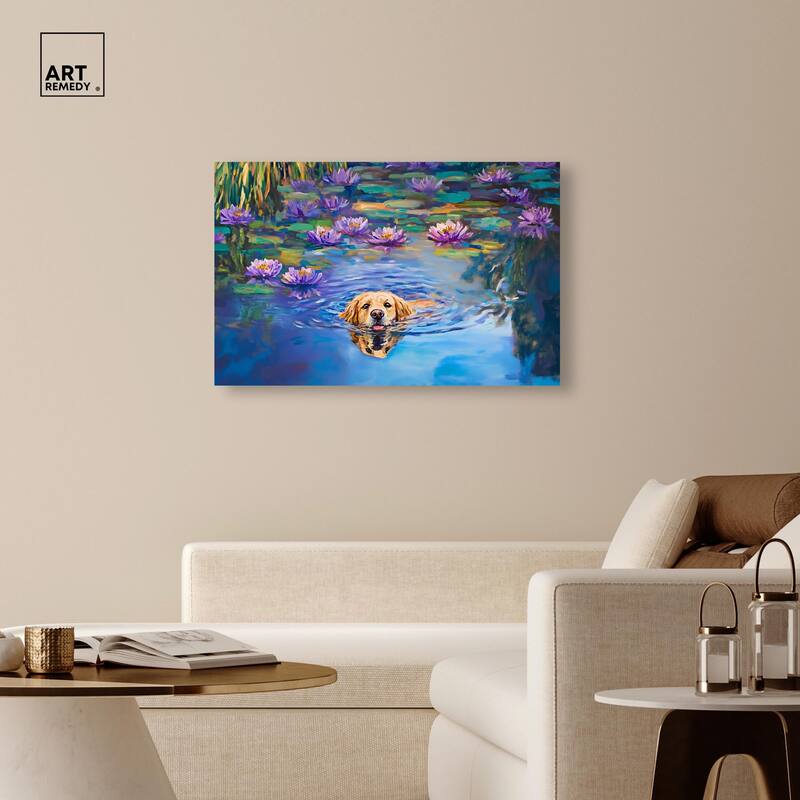 Watery Wag I Canvas by Art Remedy, Gallery Wrapped