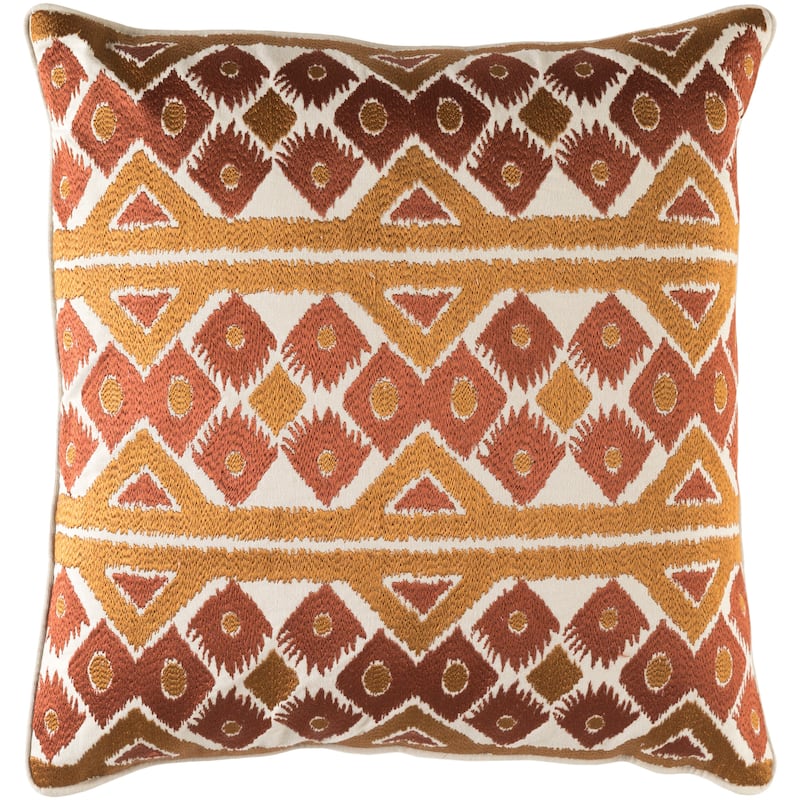 Decorative Sigatoka Brown 20-inch Throw Pillow Cover