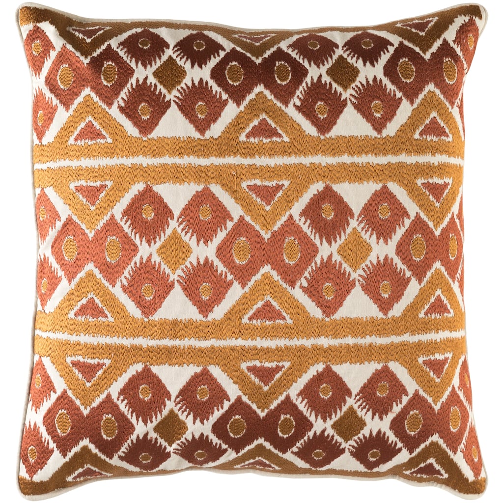 Decorative Sigatoka Brown 20-inch Throw Pillow Cover