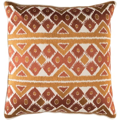 Decorative Sigatoka Brown 22-inch Throw Pillow Cover