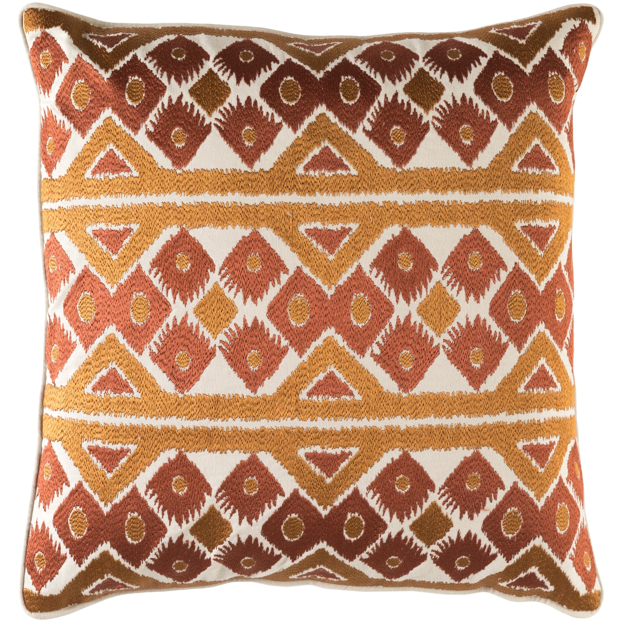 Decorative Sigatoka Brown 22-inch Throw Pillow Cover