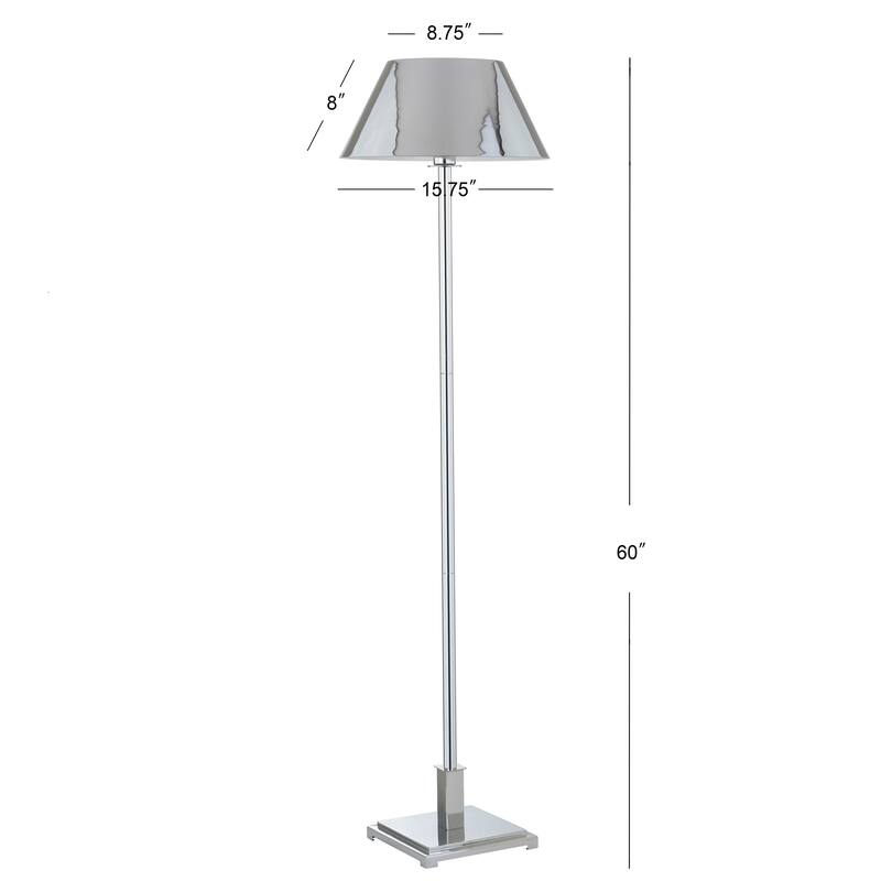 Odette 60" Metal LED Floor Lamp, Brushed Brass by JONATHAN Y - 60" H x 15.75" W x 15.75" D