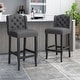 preview thumbnail 13 of 18, Foxwood Wingback Retro Bar Stools (Set of 2) by Christopher Knight Home