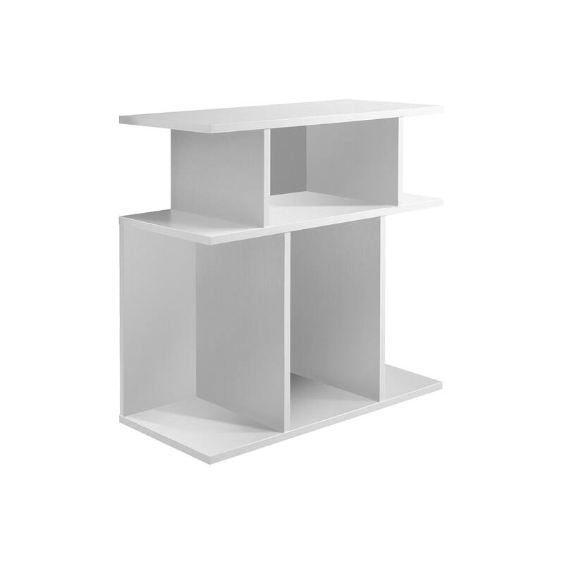 HomeRoots 24" White Wood End Table With Six Open Shelves - 11.75