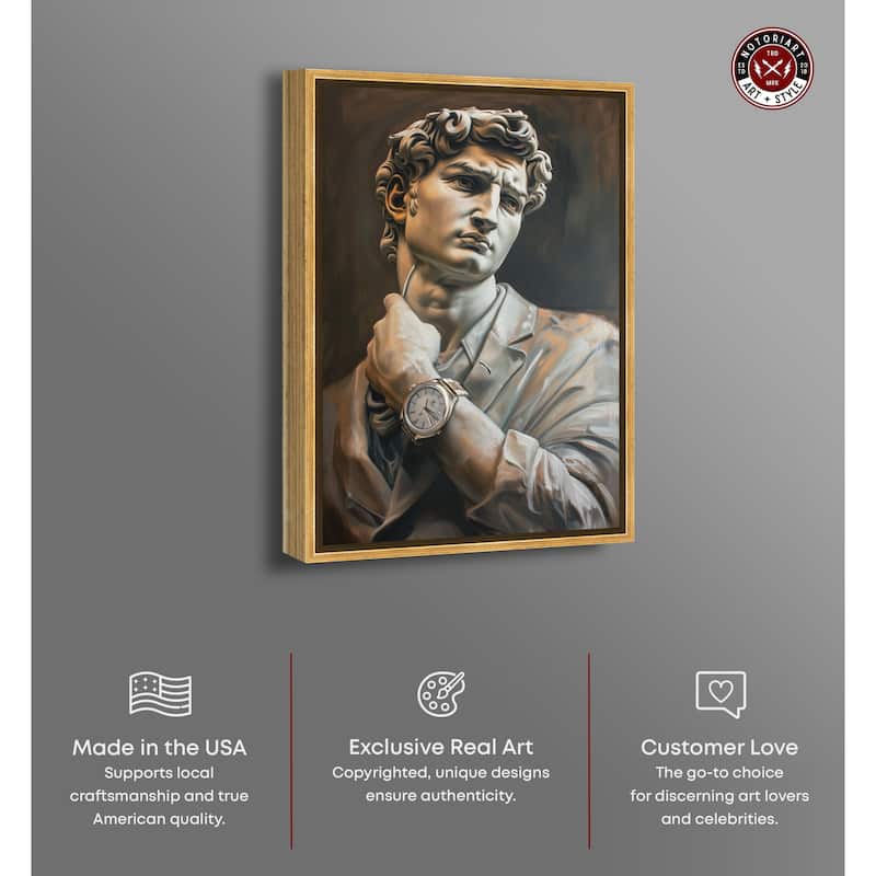 Notoriart Classy Sculpture Framed Men Style 1 Piece Canvas Wall Art