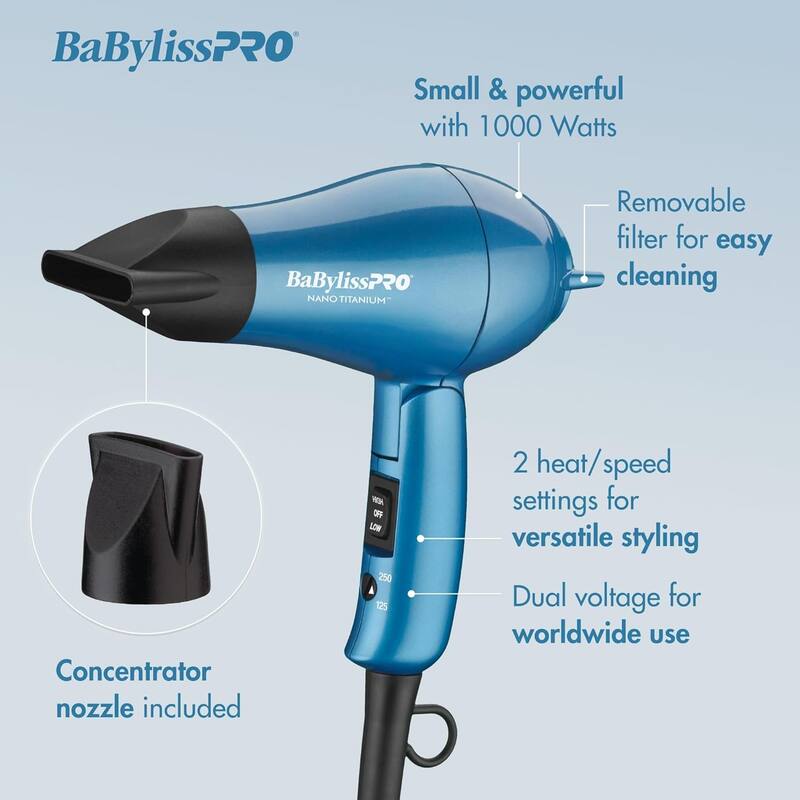 BabylissPRO Professional Lightweight Ionic Dryer & Folding Travel Dryer Prepack