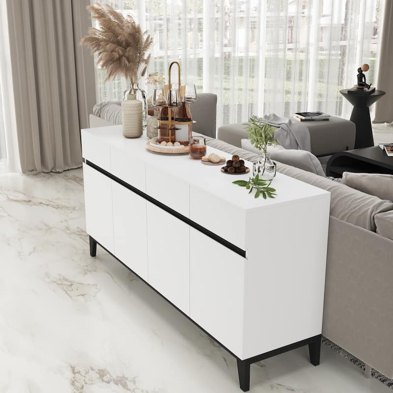 63''W 4 Drawer Sideboard Large Storage Cabinet Buffet Chest Dresser