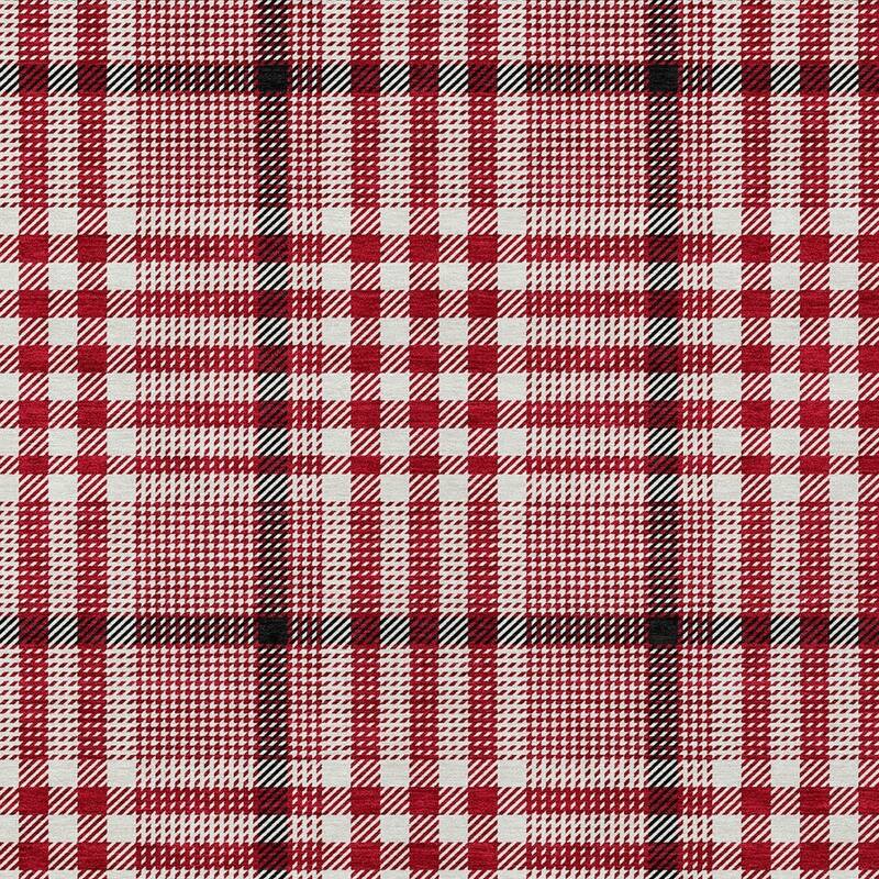 HomeRoots Plaid Transitional Rectangle Outdoor Rug
