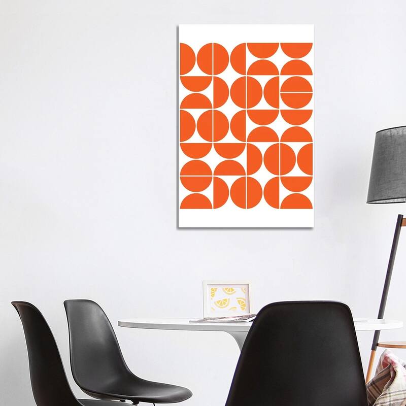 iCanvas "Mid Century Modern Geometric IV Orange" by The Old Art Studio Canvas Print - 40x26x1.5