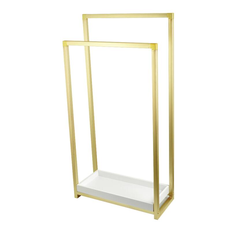 Kingston Brass Edenscape Freestanding 2-Tier Towel Rack - Brushed Brass