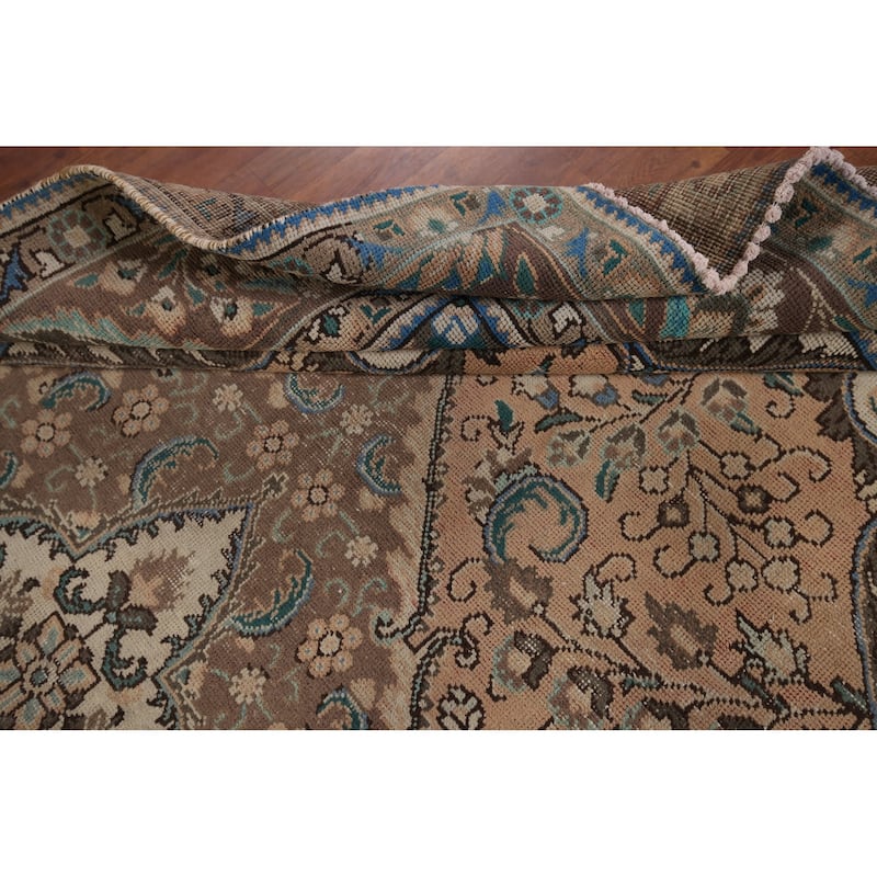 Tabriz Vintage Persian Area Rug Hand-Knotted Oriental Wool Carpet - 6'6" x 9'11"