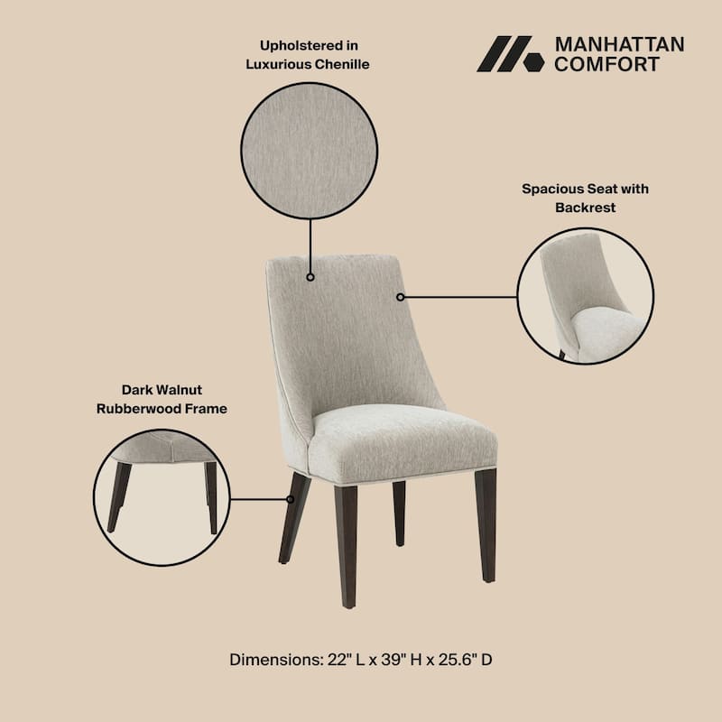 Manhattan Comfort Beever Modern Chenille Dining Chair Set