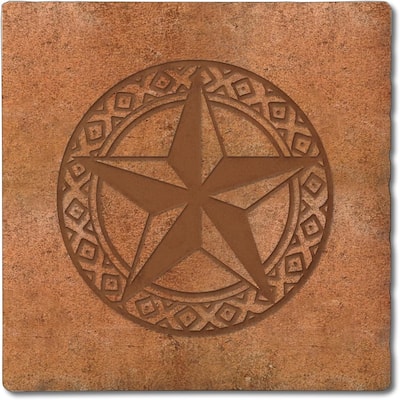 Leather Lonestar 4-Pack Tumbled Tile Stone Coasters with Protective Cork Backing Manufactured in The USA