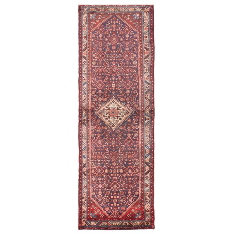 ECARPETGALLERY Hand-knotted Andelz Dark Navy Wool Rug - 3'4 x 10'4