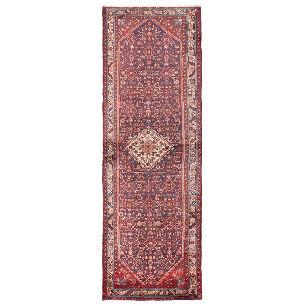 ECARPETGALLERY Hand-knotted Andelz Dark Navy Wool Rug - 3'4 x 10'4