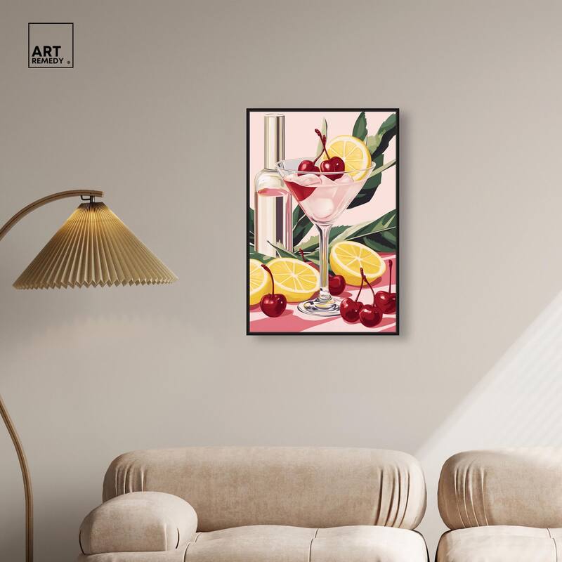 Cherry Lemon Drink Canvas by Art Remedy