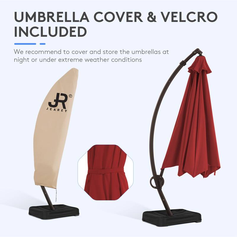11 ft.Aluminum Curvy Cantilever Offset Hanging Patio Umbrella With Sandbag Base