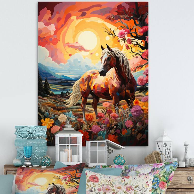 Designart "Carousel Carousel Of Childhood II" Carousel Wall Art Living Room