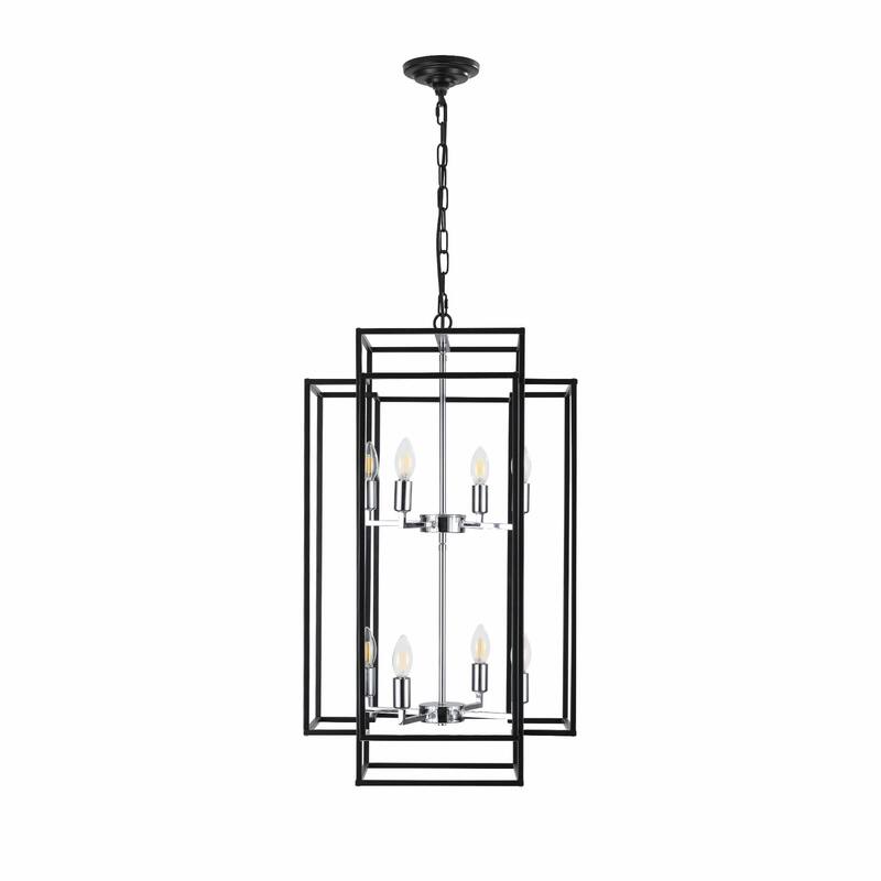 Industrial Farmhouse Hanging Chandelier with 8 Lights