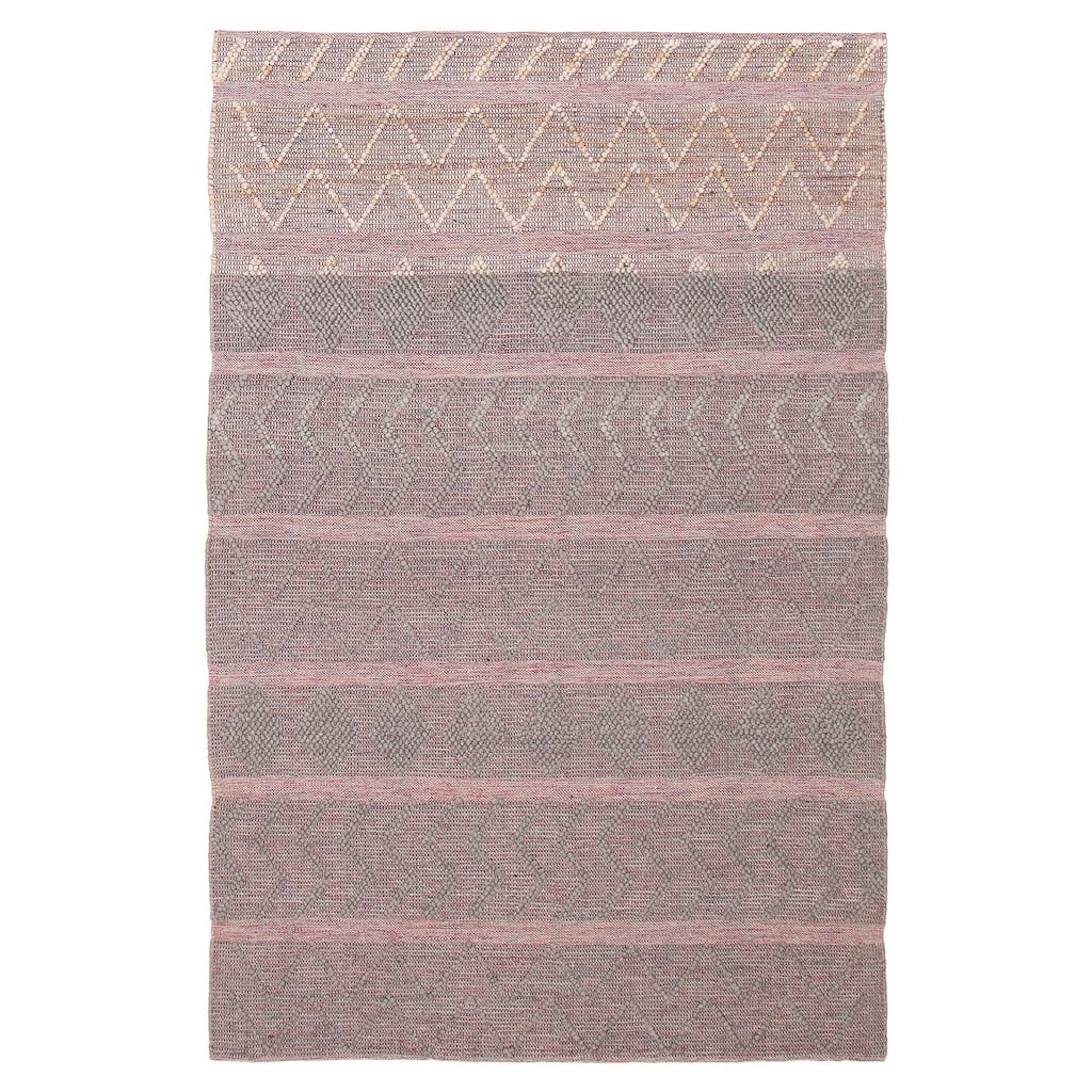 ECARPETGALLERY Braid weave Sienna Grey Wool Rug - 6'1 x 9'2