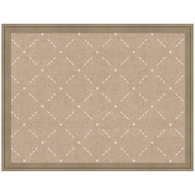 Kate and Laurel Pinboard Beige Lattice Pattern - 26x20 - Florence Light Brown