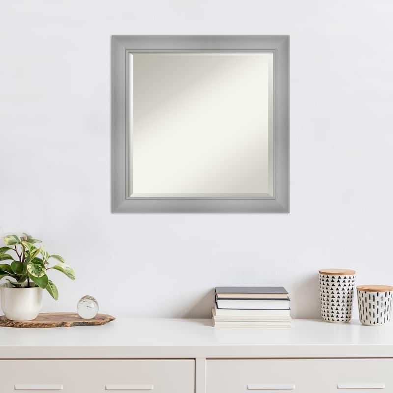 Beveled Wall Mirror - Flair Polished Nickel Frame