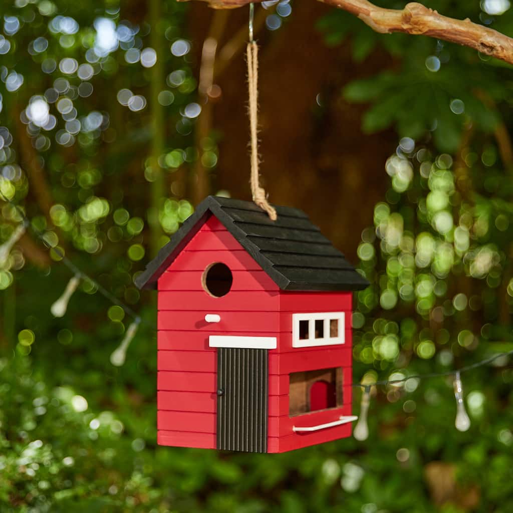 Glitzhome 10.25"L Functional and Decorative Solid Wood Garden Birdhouse - 7.00''L X 8.00''W X 10.25''H
