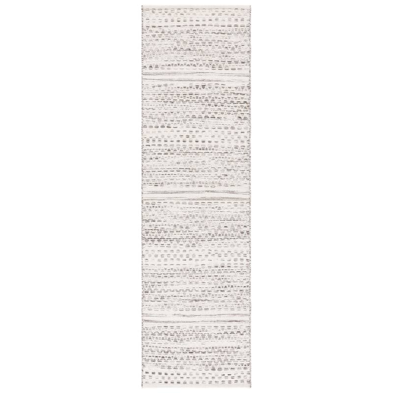 SAFAVIEH Handmade Kilim Gilberte Boho Geometric Wool Rug - 2'3" x 8' Runner - Ivory/Brown