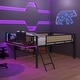 preview thumbnail 28 of 33, Full Size Multifunctional Storage Design Single Metal Loft Bed with Rectangular Desk and Lamp