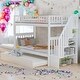 preview thumbnail 15 of 24, Twin over Twin Bunk Bed with Trundle and Storage,4 Storage Shelves On The Side,2 Color