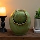 preview thumbnail 15 of 30, Glitzhome Leaf Textured Ceramic Jar Indoor Tabletop Water Fountain with LED Lights