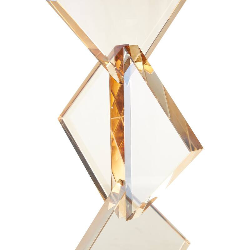 Orange Glass Stacked Diamonds Abstract Decorative Sculpture