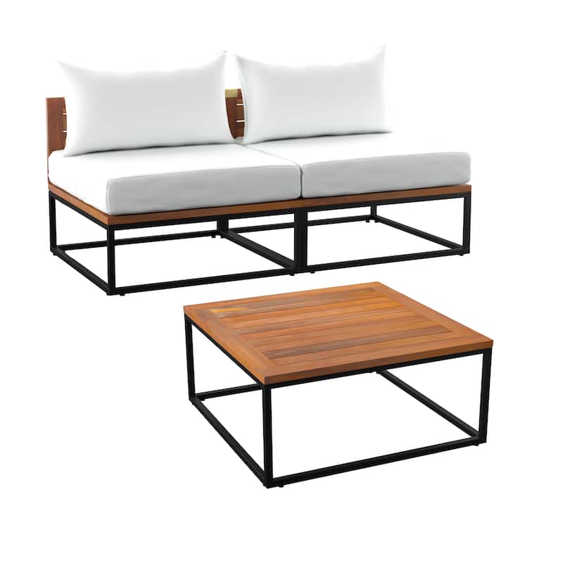 SEI Furniture Taradale Outdoor Modular 2-Piece Patio Conversation Set with a Club Chair Loveseat and Coffee Table
