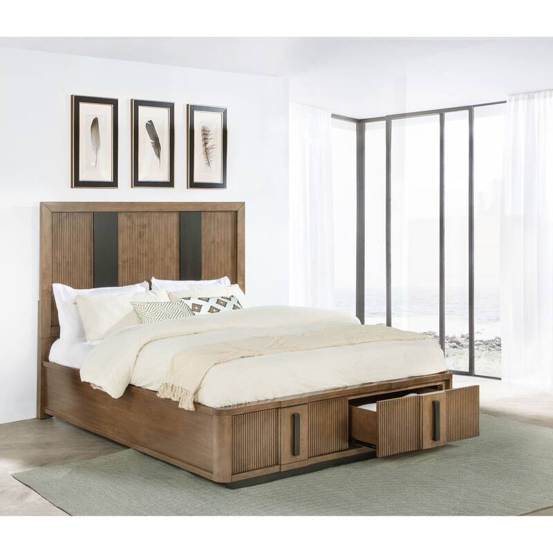 Terrace 2-drawer Storage Bed Ash Brown