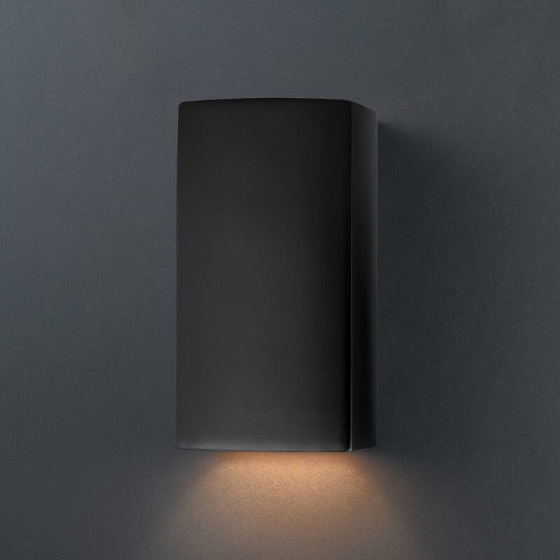 Justice Design Group Ambiance Small Rectangle Closed Top Wall Sconce