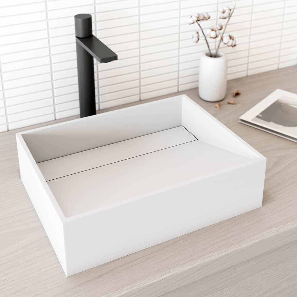 VIGO Starr 17"L x 13"W x 5"H Matte Stone Rectangular Bathroom Vessel Sink