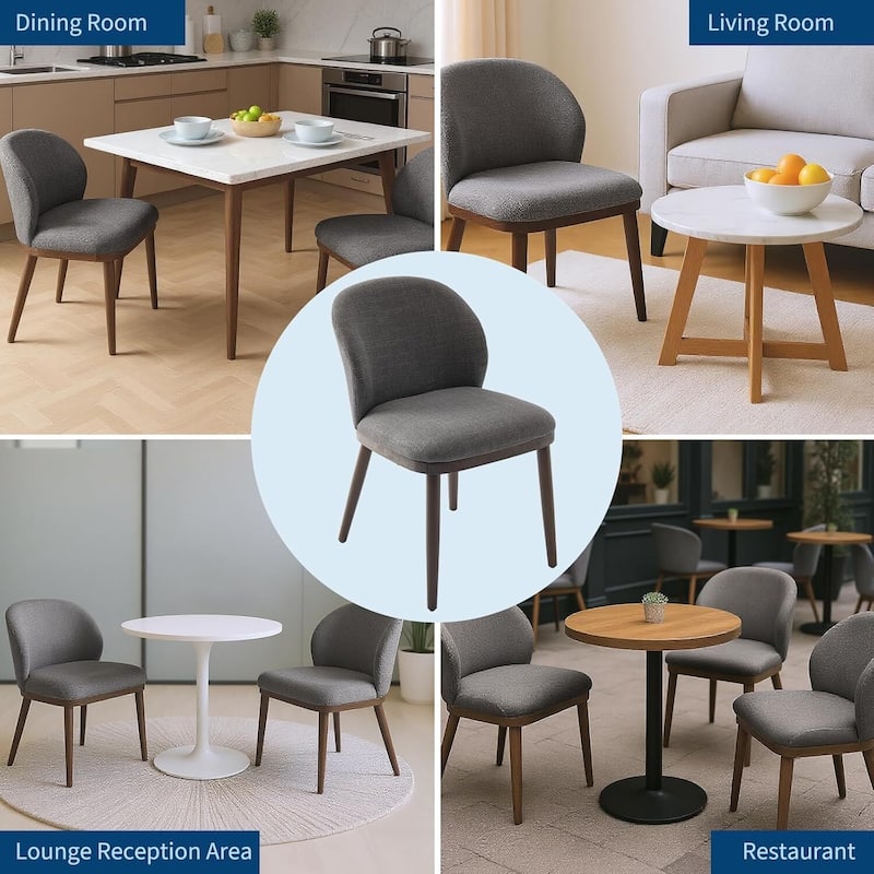 Modern Upholstered Kitchen Dining Chairs with Ergonomic Back Support