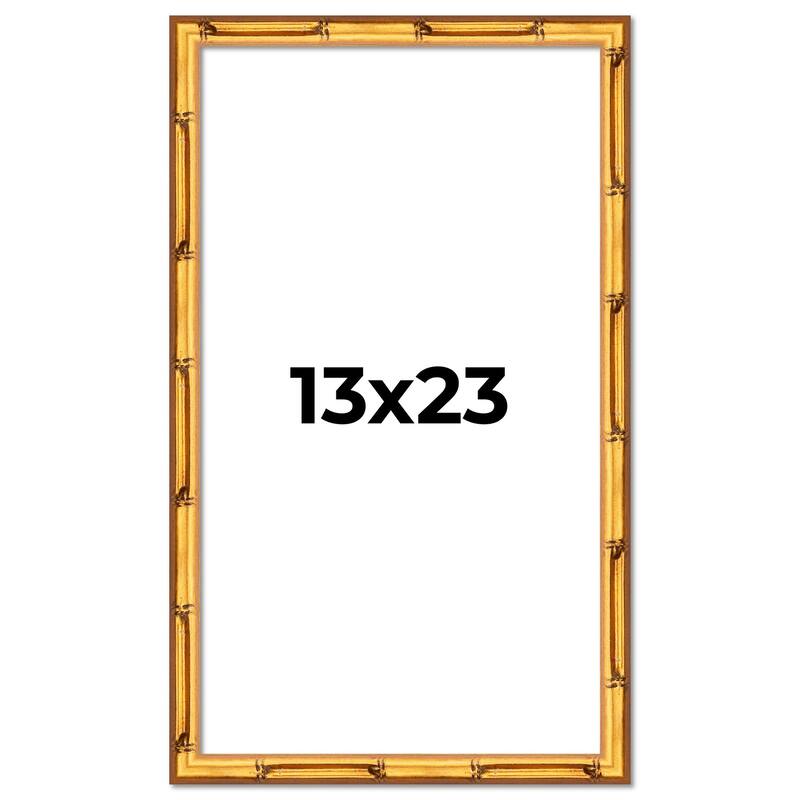 13x23 Frame Gold Bamboo Picture Frame Modern Photo Frame Includes UV Acrylic Shatter Guard Front Acid Free Foam Backing Board
