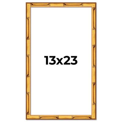 13x23 Frame Gold Bamboo Solid Wood Picture Frame | 1 Inch Moulding