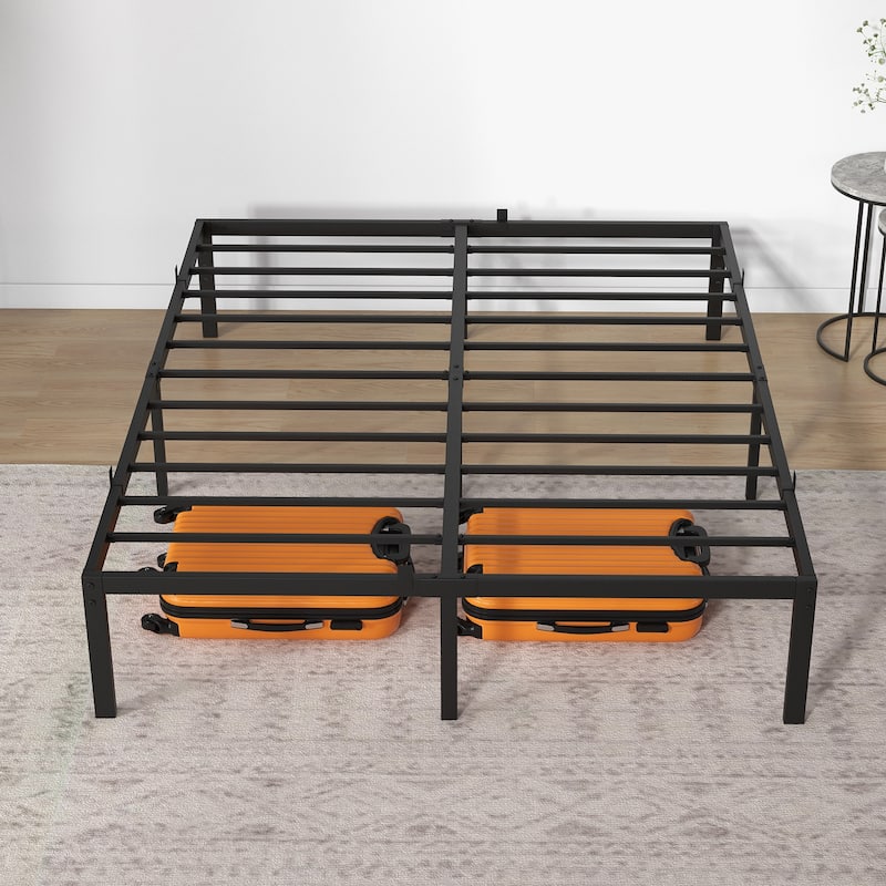 14 Inch Bed Frame with Storage, Load Up to 800Lbs,No Box Spring Needed - Queen
