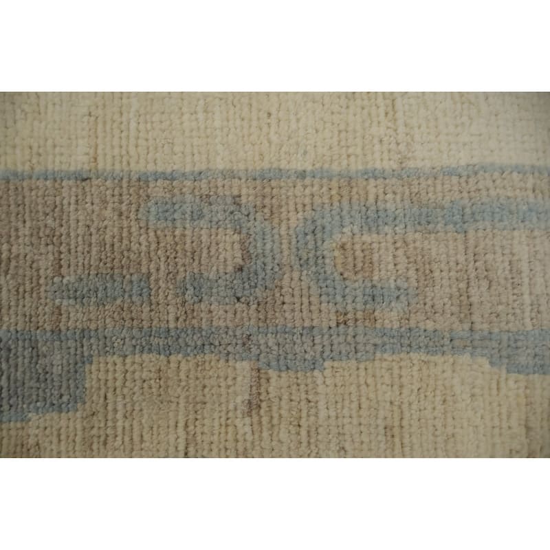 Hand Knotted Oriental 100% Wool Carpet Transitional All-Over Greys & Charcoal Oushak Area Rug - 14' 0'' X 10' 2''