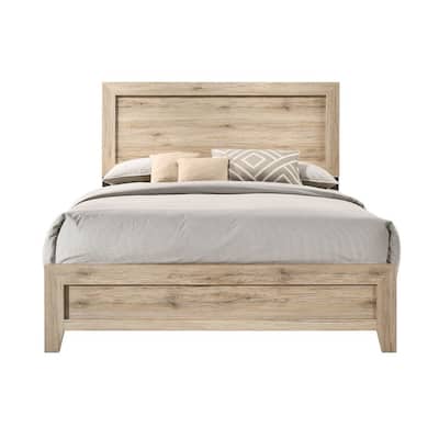 Queen Size Panel Bed Frame, Natural