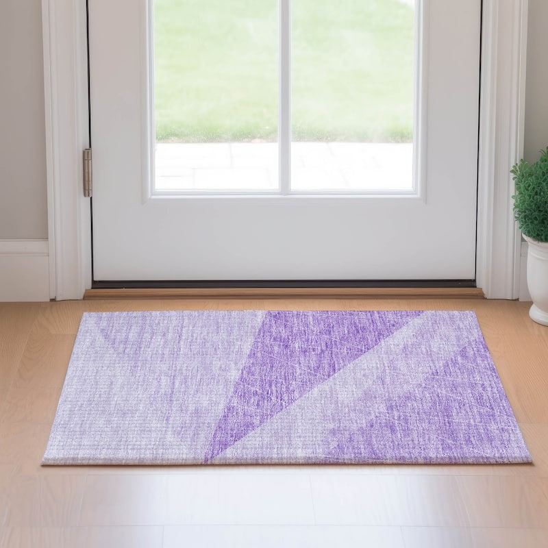 Premium Washable Super Soft Geo Abstract Mayfield Rug - Lavender - 1' 8" x 2' 6" - Rectangle