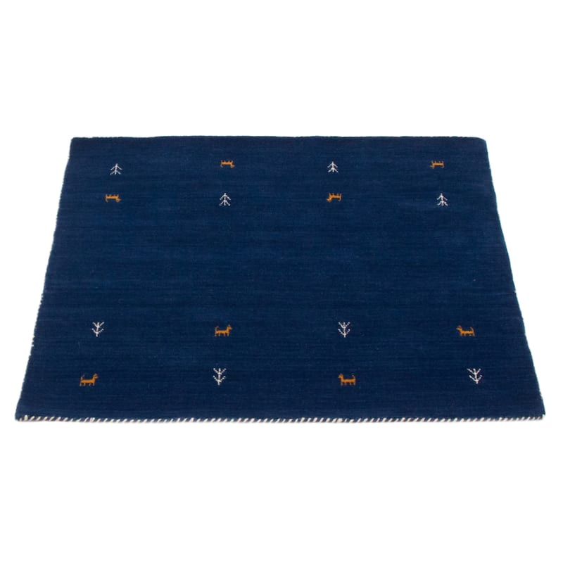 Kashkuli Gabbeh Navy Rug 3'11" x 3'11" - 3'11 x 3'11