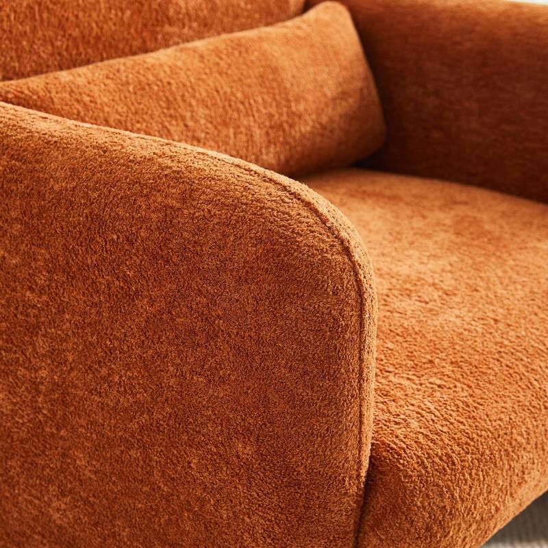 Accent Chair, Curved Back Single Armchair, Plush Upholstered