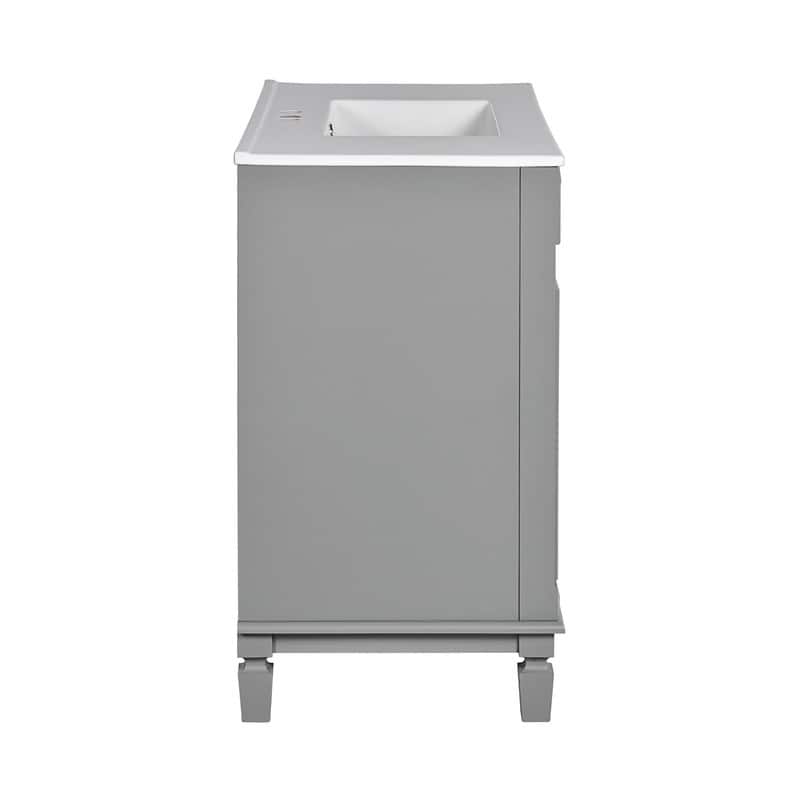 36" Bathroom Vanity with Top Sink, Modern Bathroom Storage Cabinet with 2 Soft Closing Doors and 2 Drawers