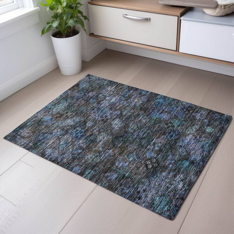 Premium Washable Super Soft Traditional Tribal Mayfield Rug - Teal - 1'8" x 2'6"