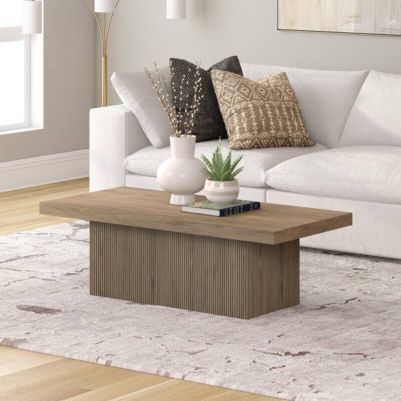 Torren 48" Wide Rectangular Fluted Coffee Table