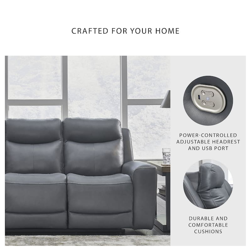 Signature Design by Ashley Mindanao Steel Power Reclining Sofa - 89"W x 42"D x 43"H